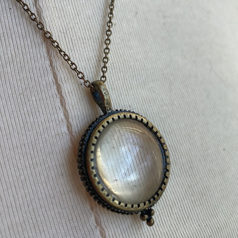 COPY - Magnifying Glass Pendant Necklace, Lucky Brand, Antique - Picture 1 of 16